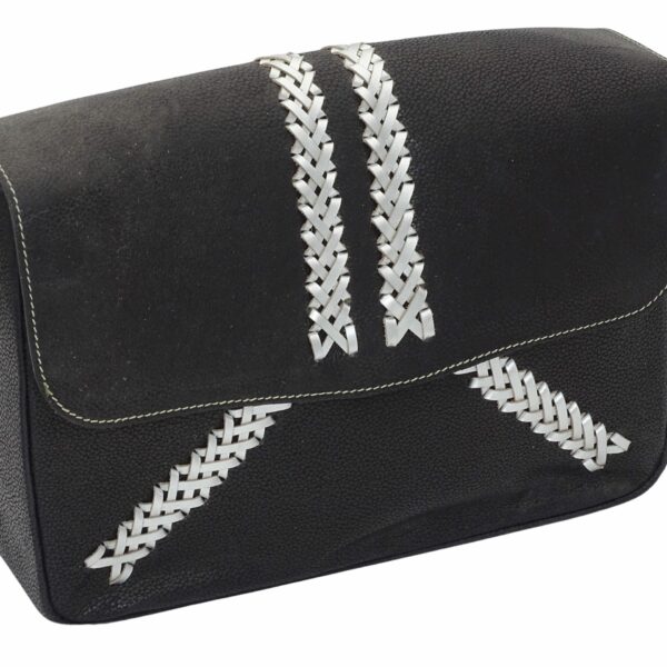 Sac à main "malvina" noir / argenté cuir