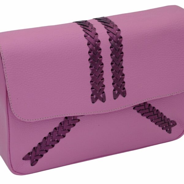 Sac à main "malvina" rose / bordeaux cuir