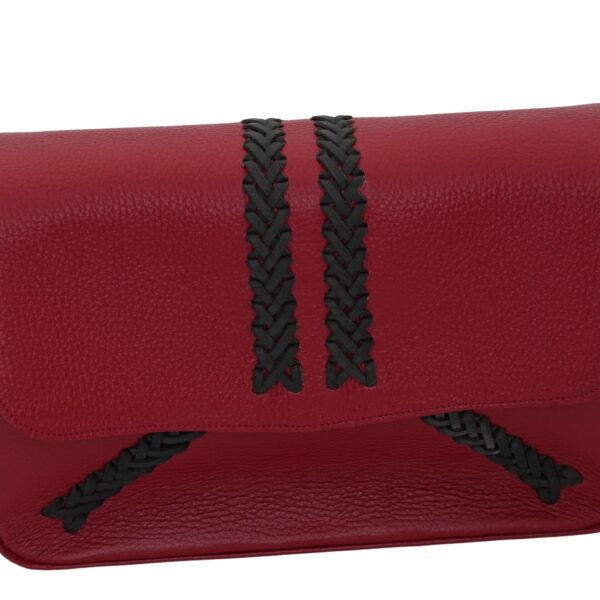 Sac à main "malvina" rubis en cuir