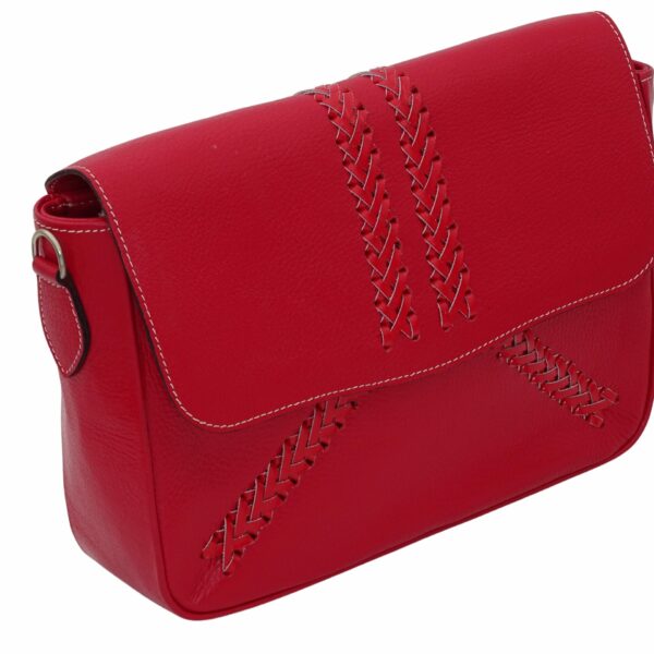 Sac à main "malvina" carmin en cuir