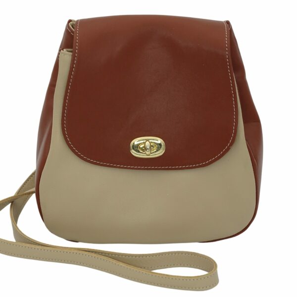 Sac à main "Elly" marron / beige en cuir