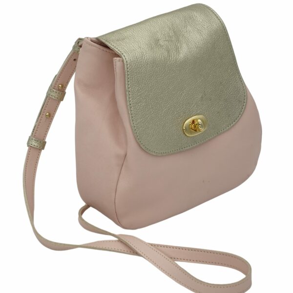 Sac à main "Elly" rose / doré en cuir