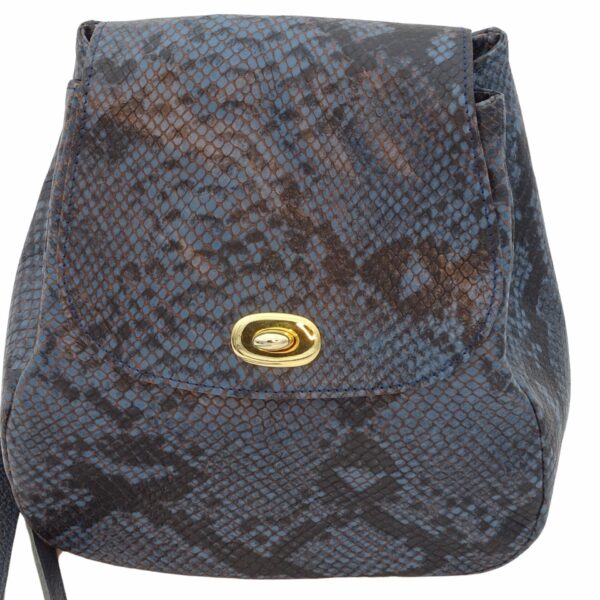 Sac à main "Elly" serpent bleu gris en cuir