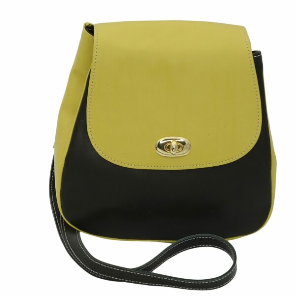 Sac à main "Elly" jaune et noir en cuir