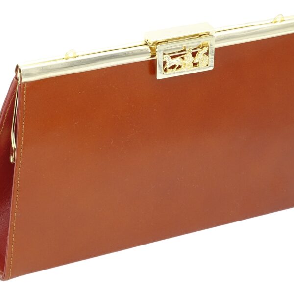 Sac à main luxe "Vénus" en cuir camel