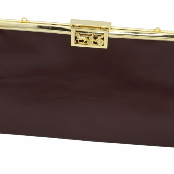 Sac à main luxe "Vénus" en cuir châtaigne foncé